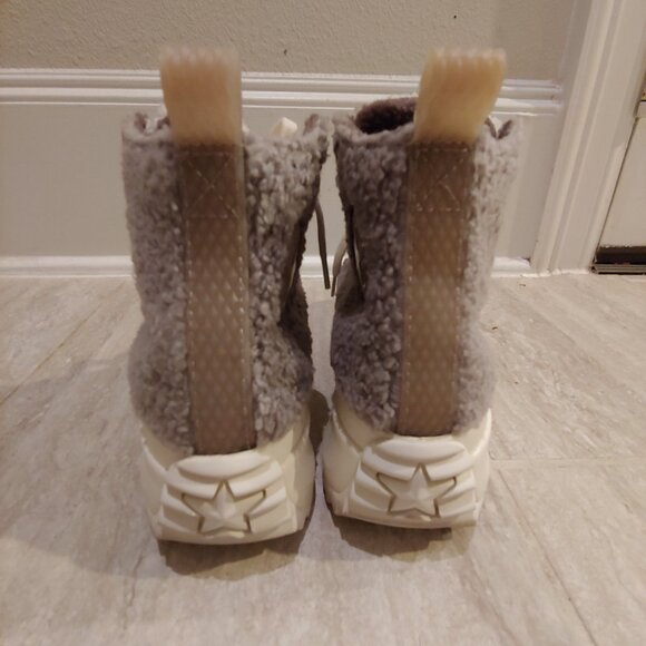 Converse Run Star Hike High Sherpa Vapor Platform W 10 M 8.5 Hi Top Sneakers - Picture 4 of 9